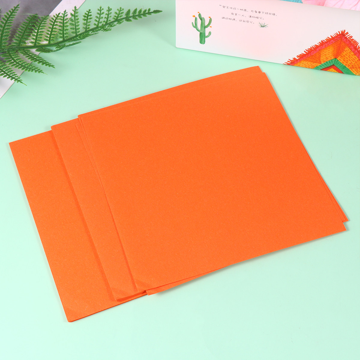 Art Craft With Paper - 500Pcs Vibrant Orange Origami Paper Craft