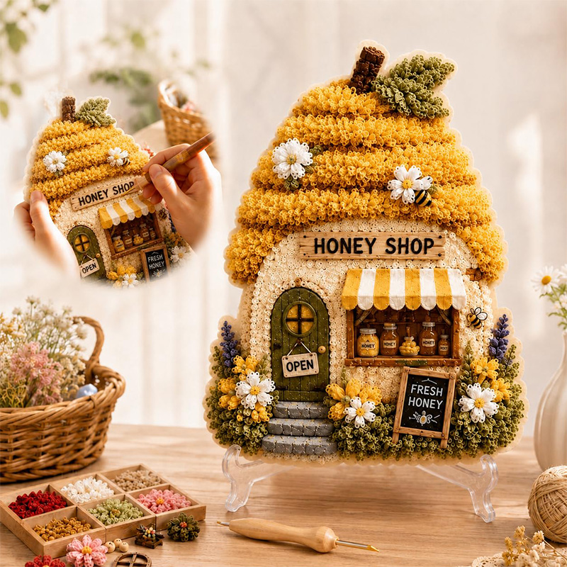 3D Mushroom House Poke Art DIY - Art Craft Kit review and price