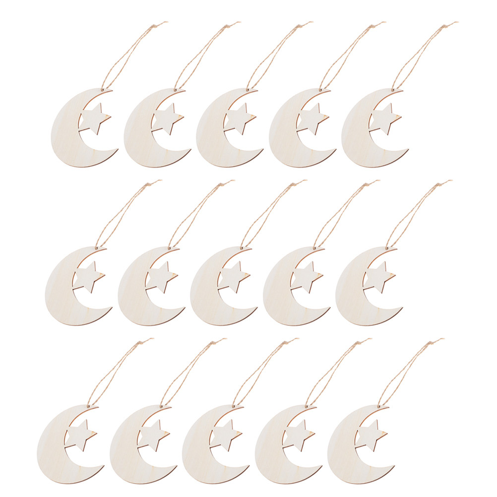 40pcs Natural Wood Moon & Star - Art And Craft For Nursery review and price