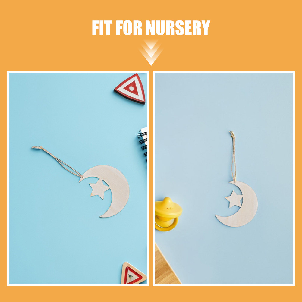 40pcs Natural Wood Moon & Star - Art And Craft For Nursery review and price