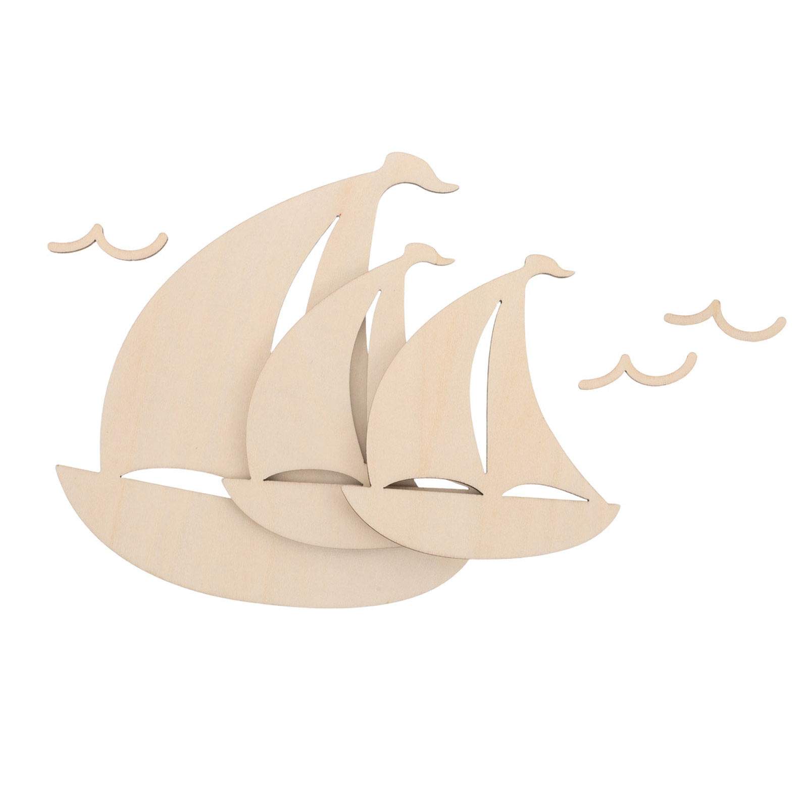 6Pcs Unfinished Wood Sailboat  - Art And Craft For Nursery review and price