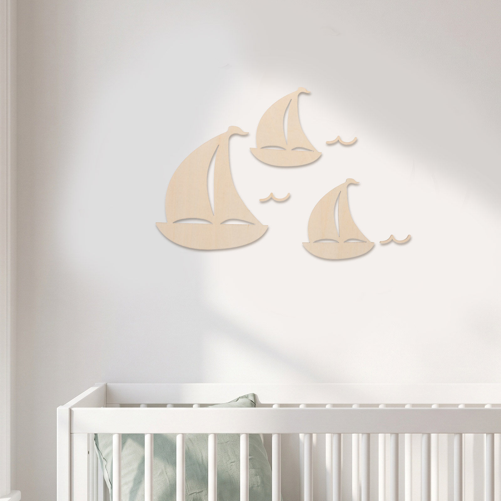 6Pcs Unfinished Wood Sailboat  - Art And Craft For Nursery review and price