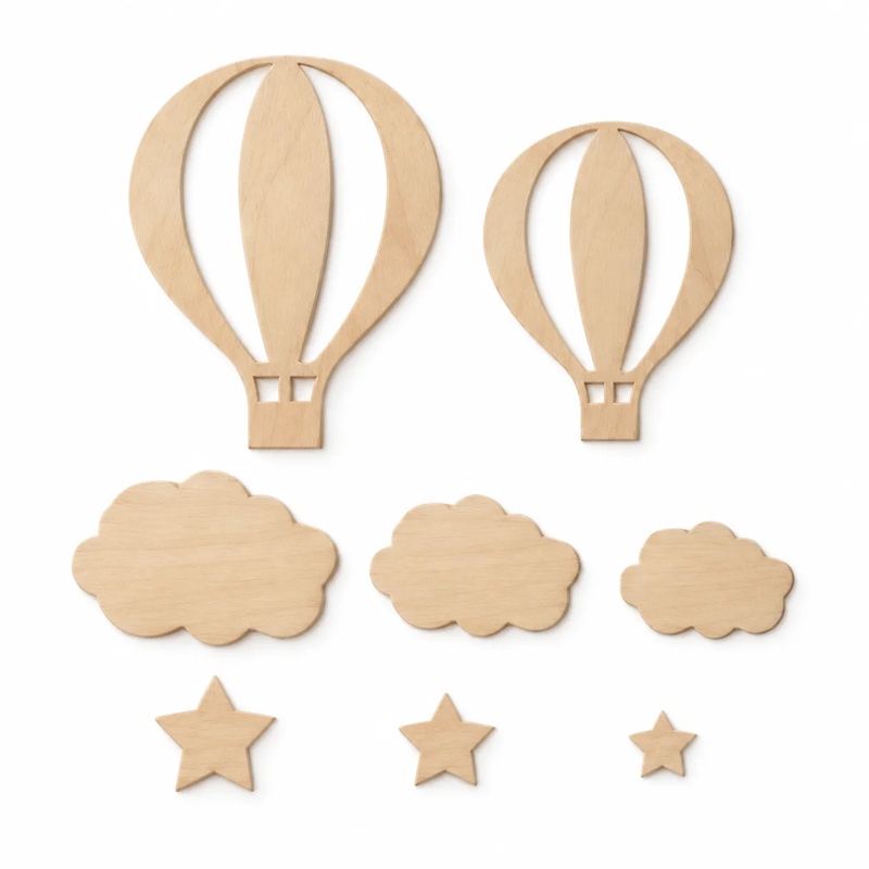 13-Piece Wooden Hot Air Balloo - Art And Craft For Nursery review and price