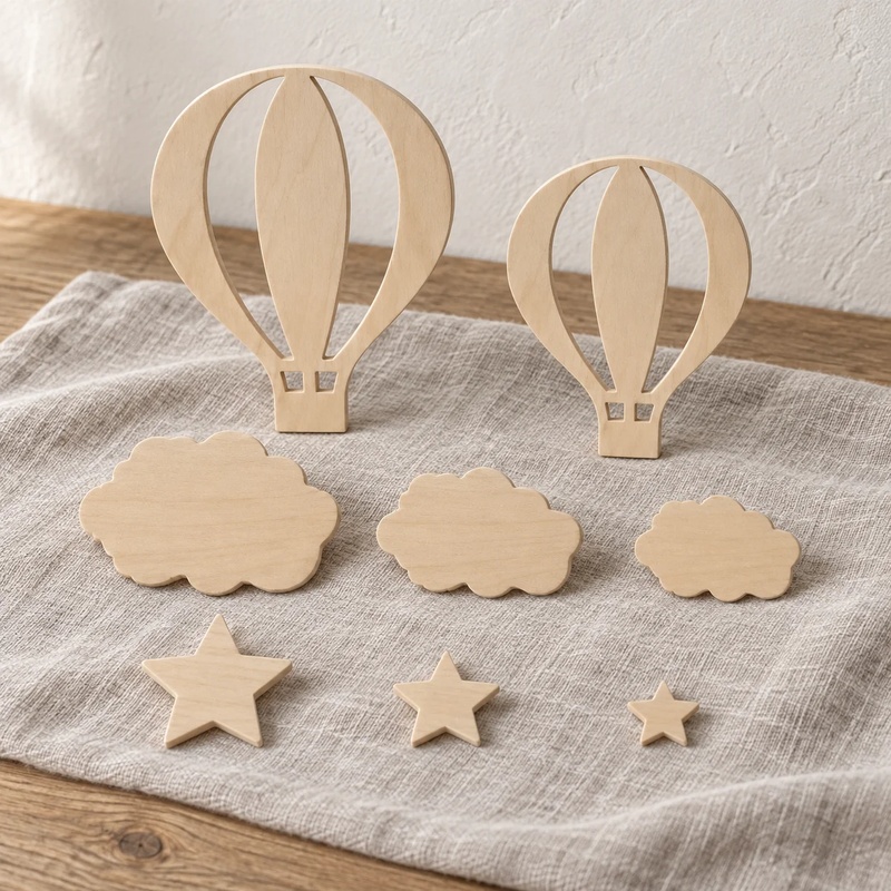 13-Piece Wooden Hot Air Balloo - Art And Craft For Nursery review and price