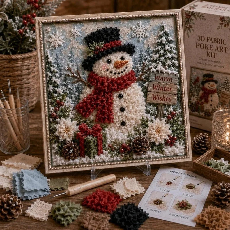 Vintage Christmas Fabric Poke  - Art Craft Kit review and price