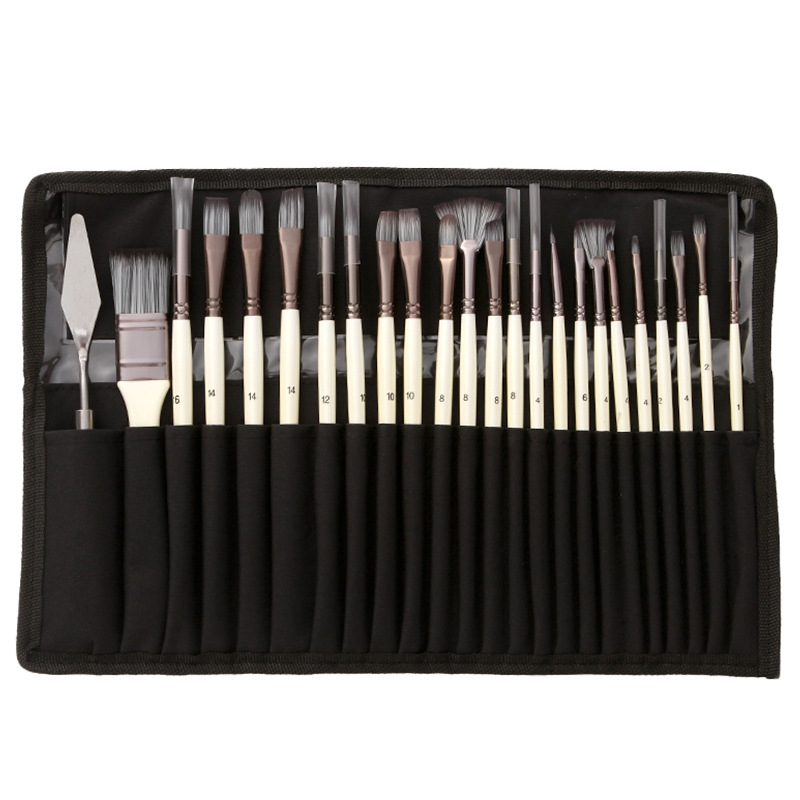 24 Piece Paint Brush Set with  - Gouache Paint Set review and price